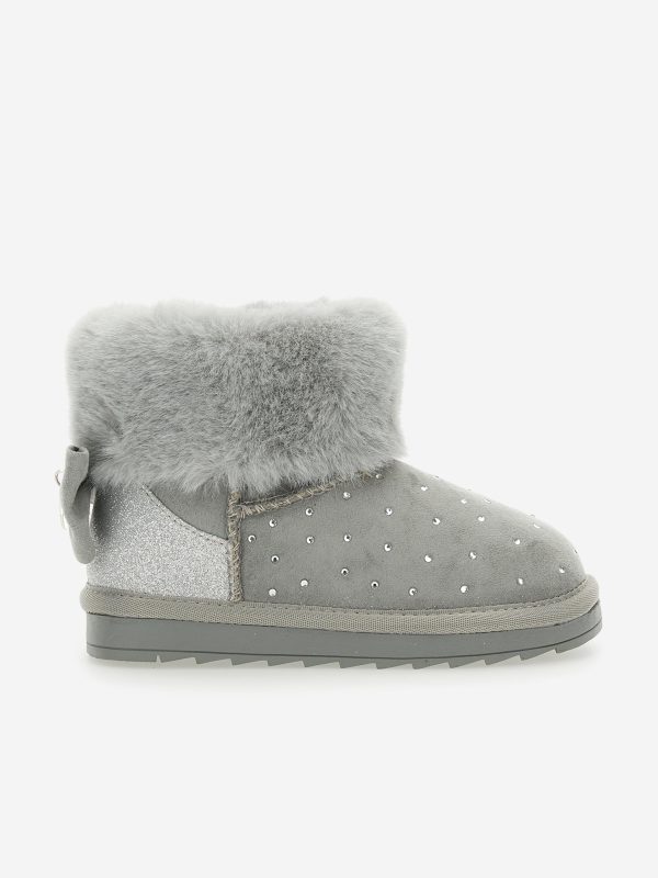 Monnalisa Girls Suede Rhinstone Boots in Grey Online