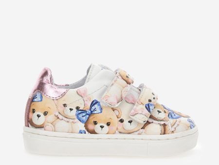 Monnalisa Girls Teddy Bear Trainers in Multicolour on Sale