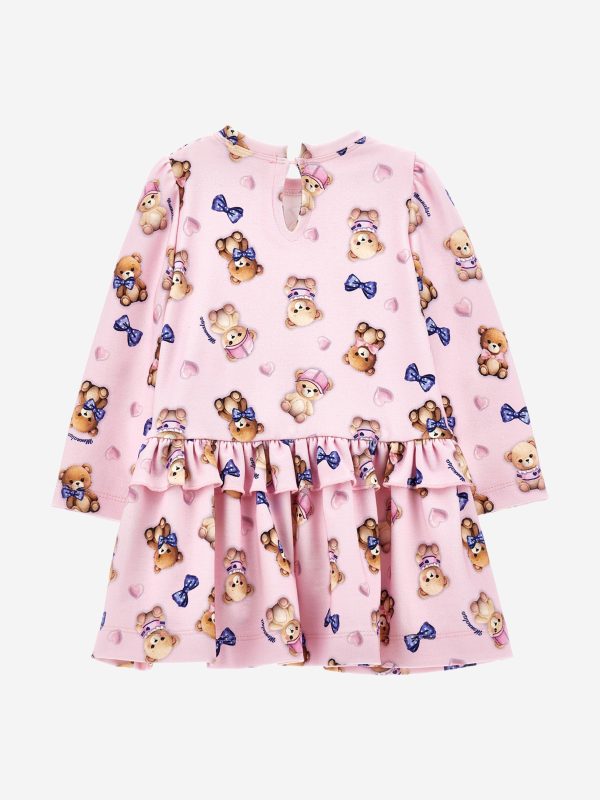 Monnalisa Baby Girls Bear Milano Dress in Pink For Sale