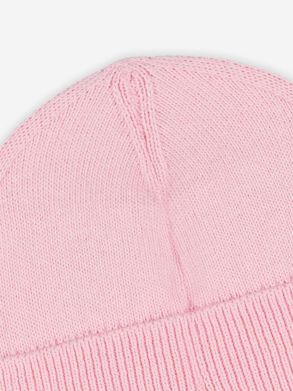 Girls Knitted Logo Beanie Hat in Pink Hot on Sale