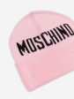 Girls Knitted Logo Beanie Hat in Pink Hot on Sale