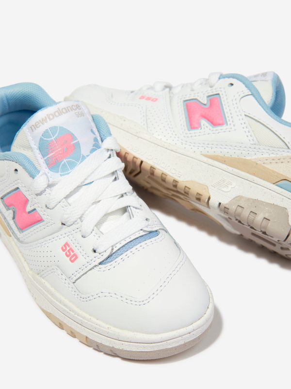 New Balance Girls B550 Trainers in White For Discount