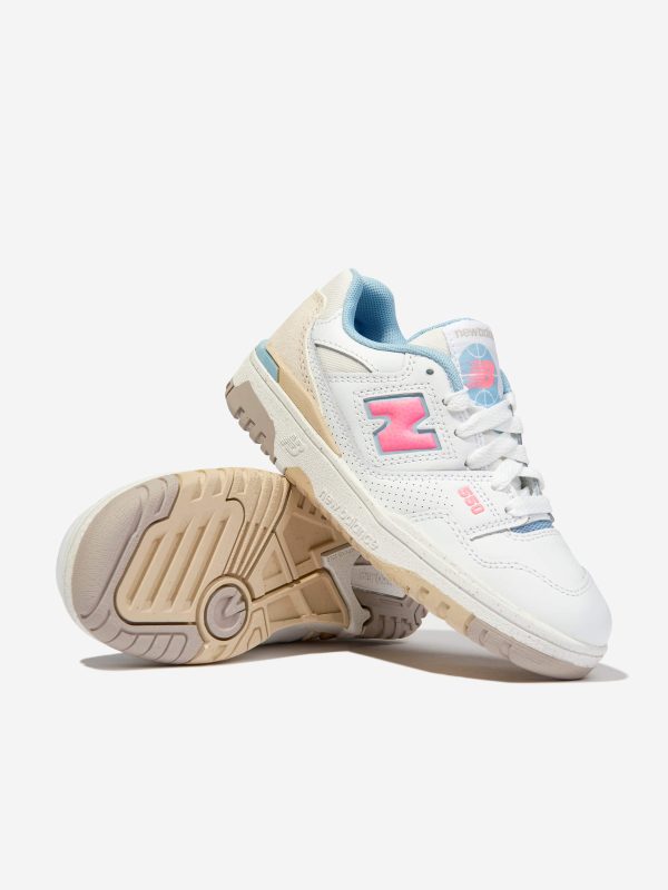 New Balance Girls B550 Trainers in White For Discount