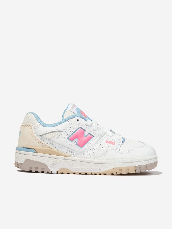 New Balance Girls B550 Trainers in White For Discount