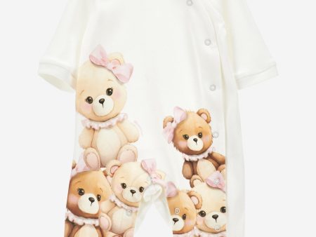 Monnalisa Baby Girls Teddy Bear Babgrow in White Online Sale