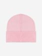 Girls Knitted Logo Beanie Hat in Pink Hot on Sale