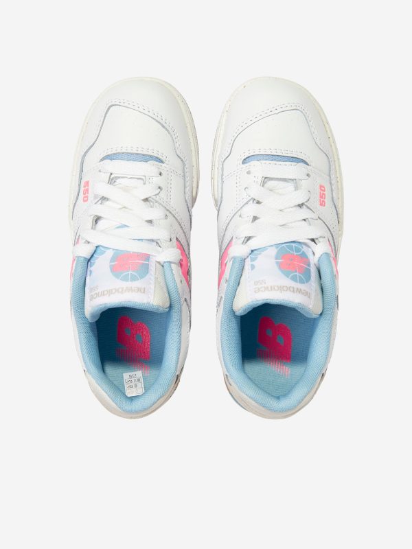 New Balance Girls B550 Trainers in White For Discount