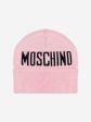 Girls Knitted Logo Beanie Hat in Pink Hot on Sale