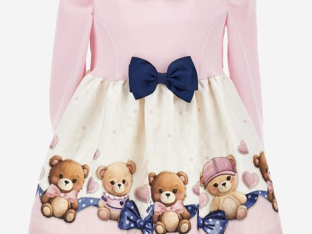 Monnalisa Baby Girls Teddy Bear Dress in Pink Online