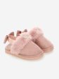 Monnalisa Girls Suede Slippers With Rhinestones in Pink Cheap