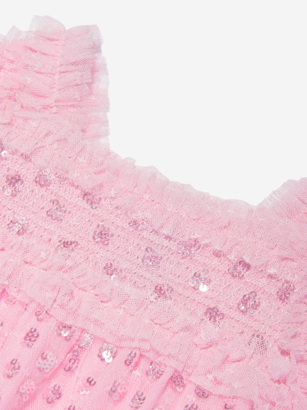 Needle & Thread Girls Raindrop Smocked Dress in Pink Online