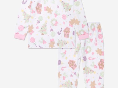 Magnolia Baby Girls Sweet Gingerbread Long Pyjamas in Pink For Cheap