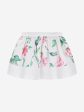 Mama Luma Girls Flower Print Skirt in Ivory Hot on Sale