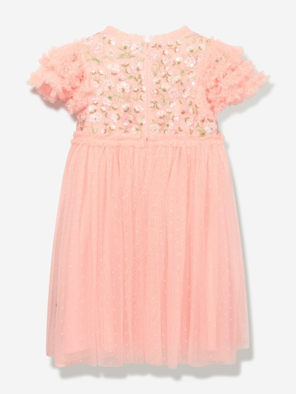 Needle & Thread Girls Posy Bodice Dress in Pink Fashion