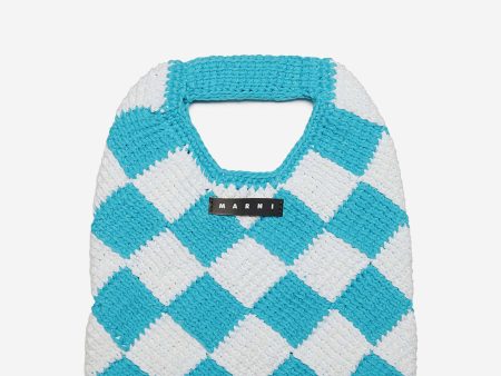 MARNI Girls Diamond Crochet Bag in Blue (25cm) Sale