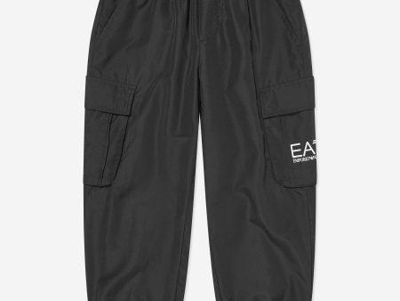 Boys Cargo Trousers in Black Online Sale