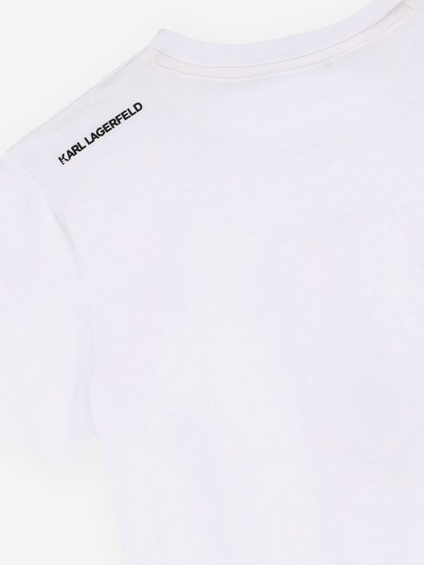 Karl Lagerfeld Boys Karl Ikonic Print T-Shirt in White Cheap