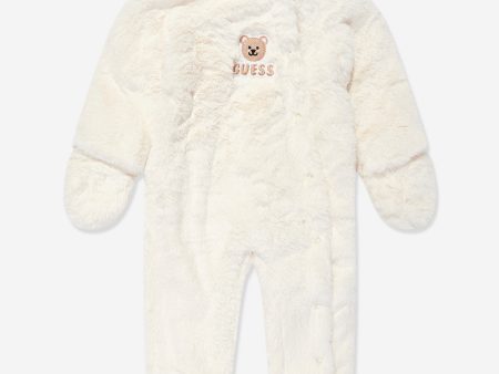 Baby Faux Fur Snowsuit in Ivory on Sale