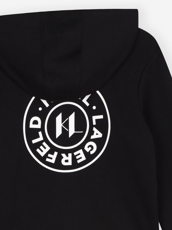 Karl Lagerfeld Boys Logo Zip Up Top in Black Online Hot Sale