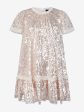 Needle & Thread Girls Mila Gloss Dress in Cream Sale