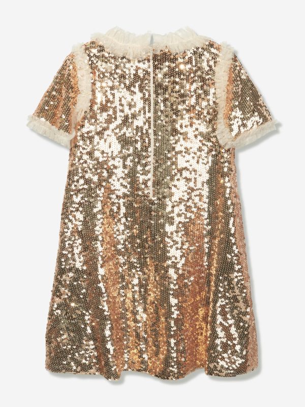 Needle & Thread Girls Matilda Dress in Gold Online now