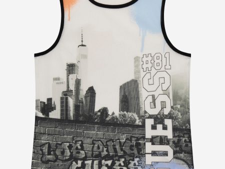 Guess Boys Urban City Tank Top in Multicolour For Discount