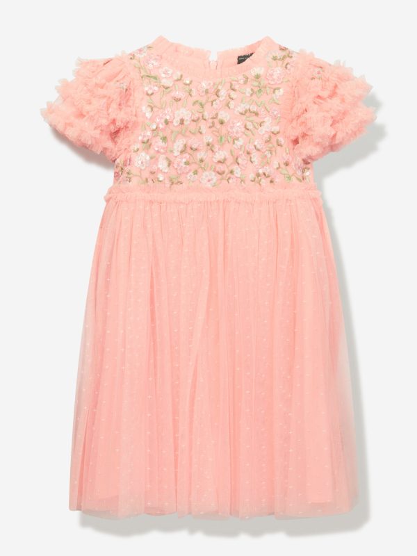 Needle & Thread Girls Posy Bodice Dress in Pink Fashion