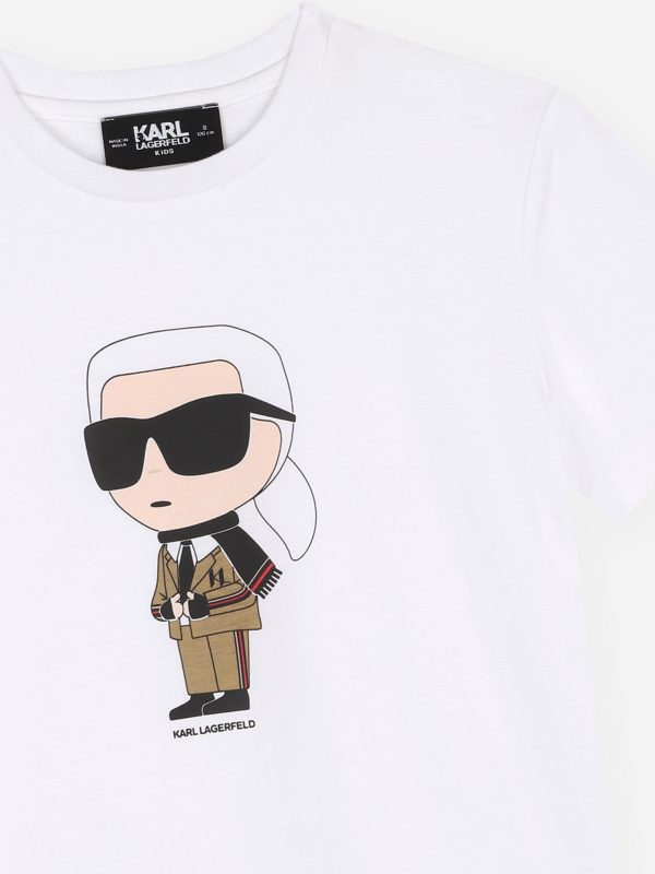 Karl Lagerfeld Boys Karl Ikonic Print T-Shirt in White Cheap