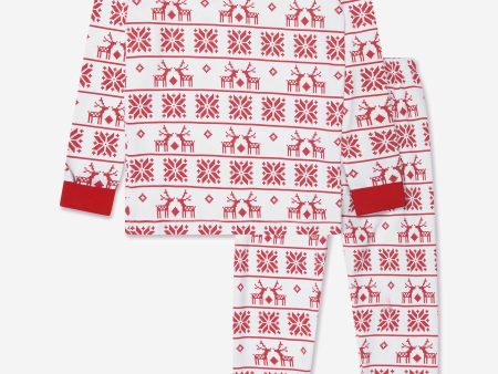 Magnolia Baby Kids Fair Isle Long Pyjamas in Red Supply