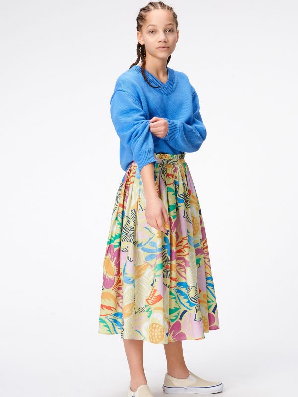 Molo Girls Floral Print Midi Skirt in Multicolour Sale