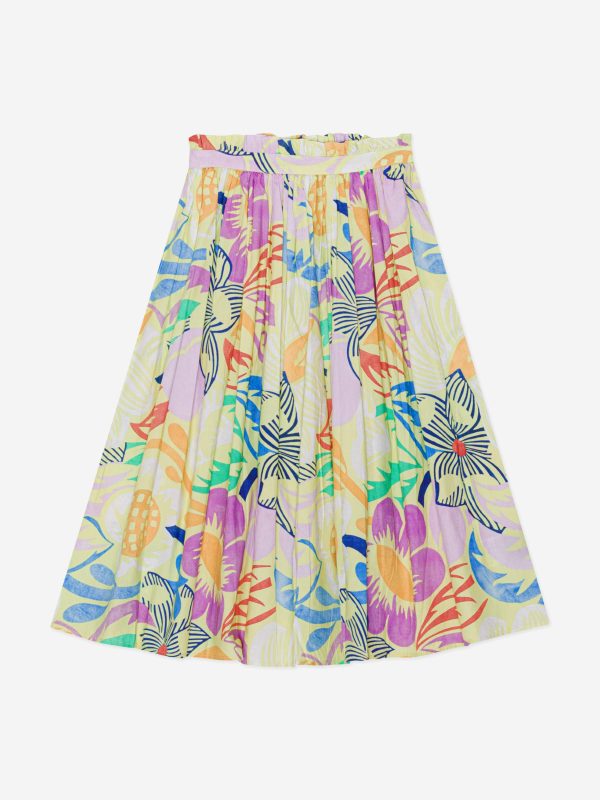 Molo Girls Floral Print Midi Skirt in Multicolour Sale