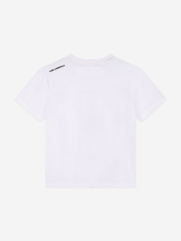 Karl Lagerfeld Boys Karl Ikonic Print T-Shirt in White Cheap