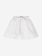 Mama Luma Girls Organza Striped Bow Skirt in White Online Sale