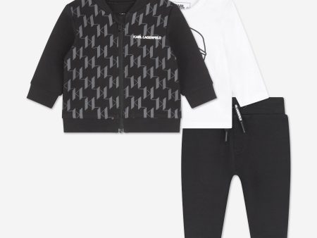 Karl Lagerfeld Baby Boys Tracksuit Gift Set in Black Supply