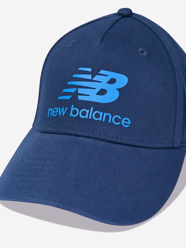 New Balance Boys Stacked Logo Cap in Navy Online now