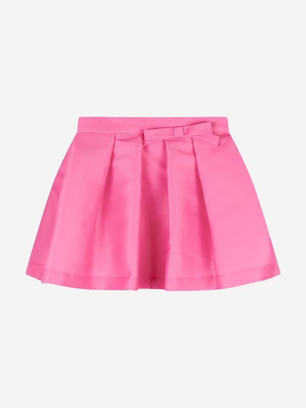 Mama Luma Girls Flared Classic Bow Skirt in Pink For Sale