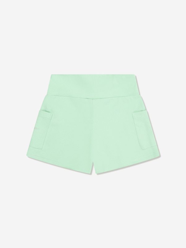 Converse Girls Wide Waistband Rib Shorts in Green Cheap