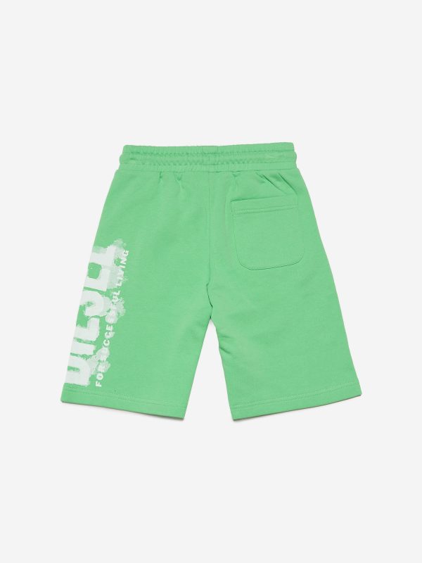 Diesel Boys Logo Shorts in Green For Cheap