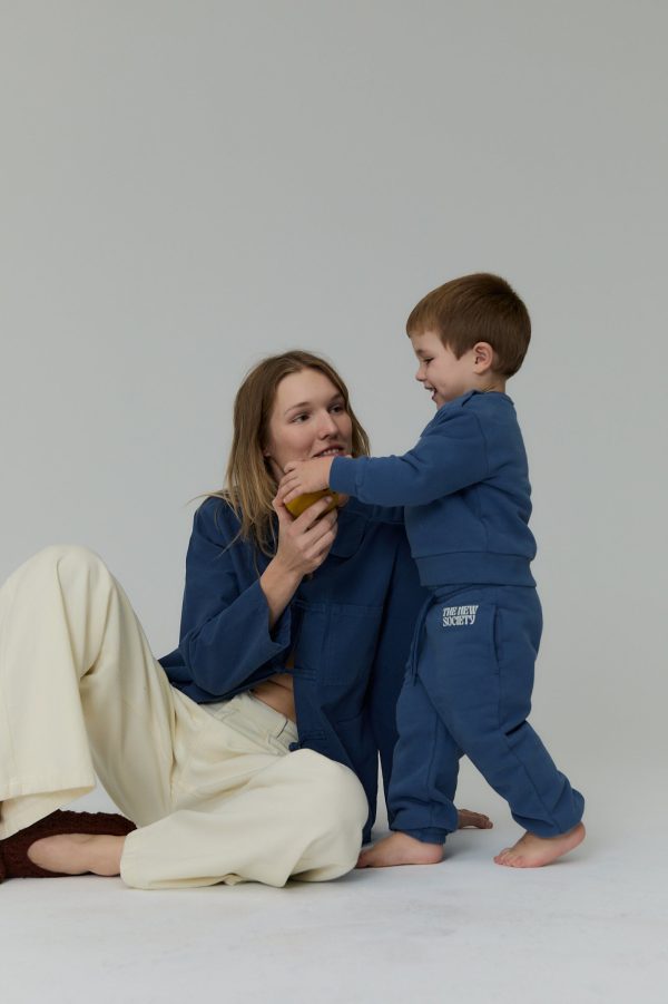 Baby Boys & Girls Blue Cotton Trousers Online