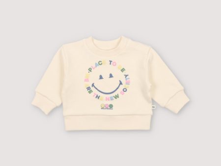 Baby Boys & Girls Cream Cotton Sweatshirt For Sale