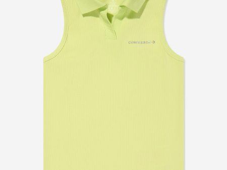 Converse Girls Polo Rib Tank Top in Yellow Fashion