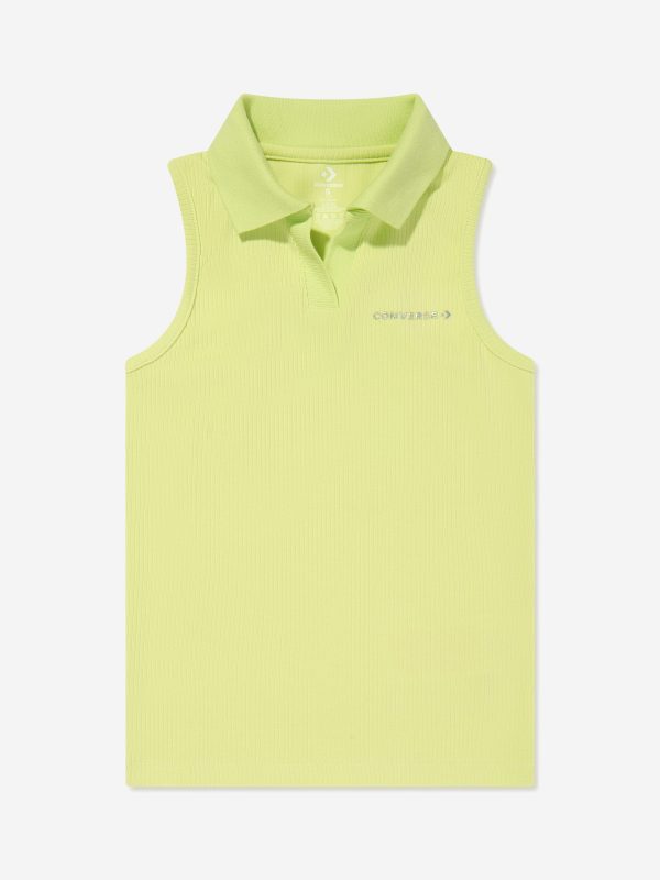 Converse Girls Polo Rib Tank Top in Yellow Fashion