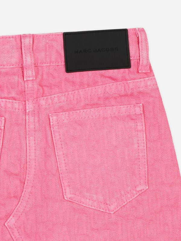 MARC JACOBS Girls Jacquard Logo Skirt in Pink Sale