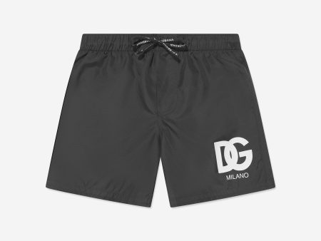 Dolce & Gabbana Boys Logo Swim Shorts in Black For Cheap