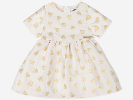 Baby Girls Hearts Dress in Ivory Online Sale