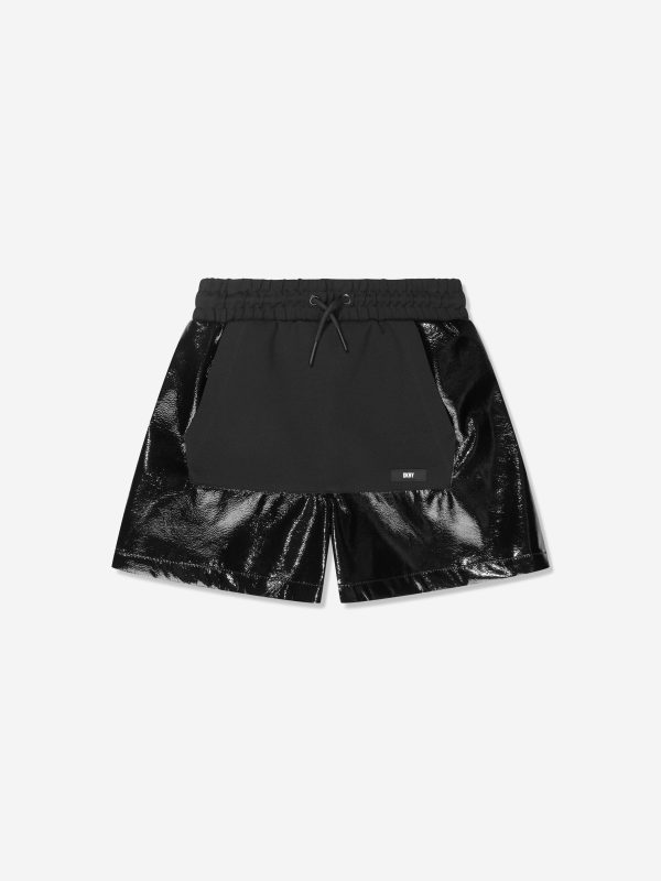 DKNY Girls Shiny Shorts in Black For Sale