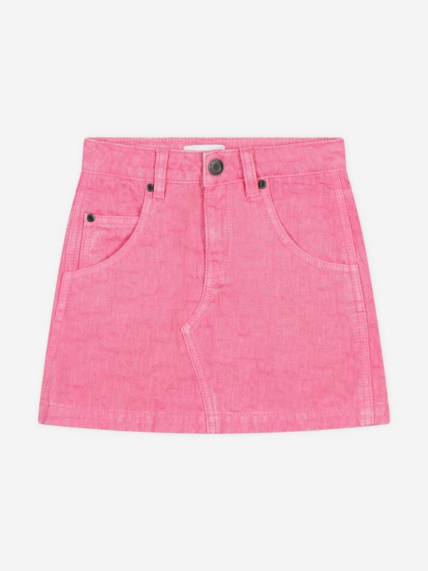 MARC JACOBS Girls Jacquard Logo Skirt in Pink Sale