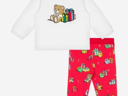 Baby Xmas Bear Trouser Set in Multicolour For Discount