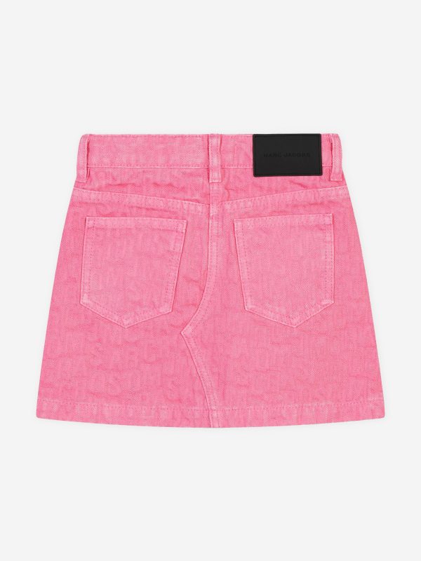 MARC JACOBS Girls Jacquard Logo Skirt in Pink Sale