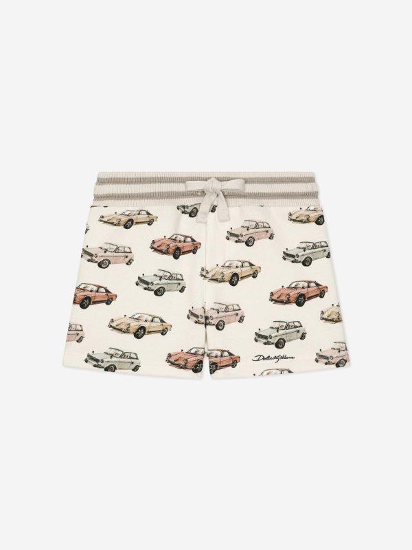 Dolce & Gabbana Baby Boys Car Print Shorts in Ivory Online Sale